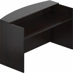 Global Offices To Go® 71" Wide Reception Desk Shell, American Espresso, 42"H X 71"W X 30"D