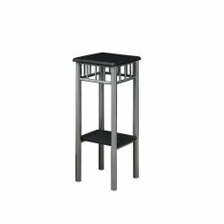 Monarch Specialties Inc. Monarch 28 1/2" X 11.8" X 11.8" Metal Plant Stand, Black/Silver