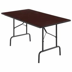 Staples Folding Table, 72"L X 30"W, Walnut (58366)
