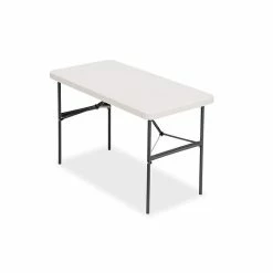 Staples Folding Table, 48"L X 24"W, Gray Granite (79203/54406)