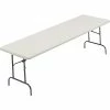 ICEBERG IndestrucTable TOO 600S Folding Table, 96" X 30", Platinum (65333)