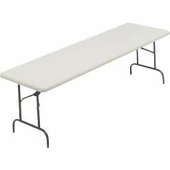 ICEBERG IndestrucTable TOO 600S Folding Table, 96" X 30", Platinum (65333)
