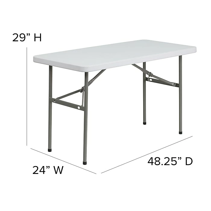 Flash Furniture Folding Table, 48" X 24", White (DAD-YCZ-122-2-GG) 6 Flash Furniture Folding Table, 48" X 24", White (DAD-YCZ-122-2-GG) - Image 6