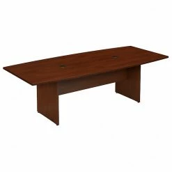 Bush Business Furniture 96W X 42D Boat Shaped Conference Table With Wood Base, Hansen Cherry (99TB9642HCK)