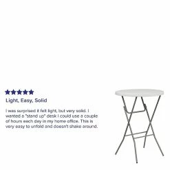 Flash Furniture 43 1/2"H X 31 1/4"L Granite Plastic Bar Height Folding Table, White 11 Flash Furniture 43 1/2"H X 31 1/4"L Granite Plastic Bar Height Folding Table, White -Outlet OFFICE TABLES Store unnamed file 891