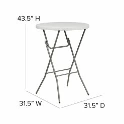 Flash Furniture 43 1/2"H X 31 1/4"L Granite Plastic Bar Height Folding Table, White 13 Flash Furniture 43 1/2"H X 31 1/4"L Granite Plastic Bar Height Folding Table, White -Outlet OFFICE TABLES Store unnamed file 893