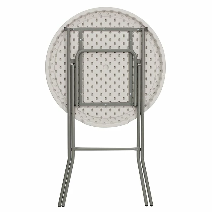 Flash Furniture 43 1/2"H X 31 1/4"L Granite Plastic Bar Height Folding Table, White 8 Flash Furniture 43 1/2"H X 31 1/4"L Granite Plastic Bar Height Folding Table, White - Image 8