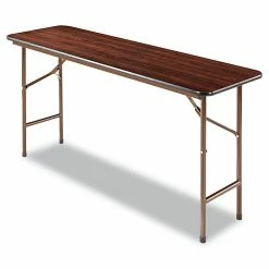 Alera Wood Folding Table, Rectangular, 59.88w X 17.75d X 29.13h, Mahogany (ALEFT726018MY)