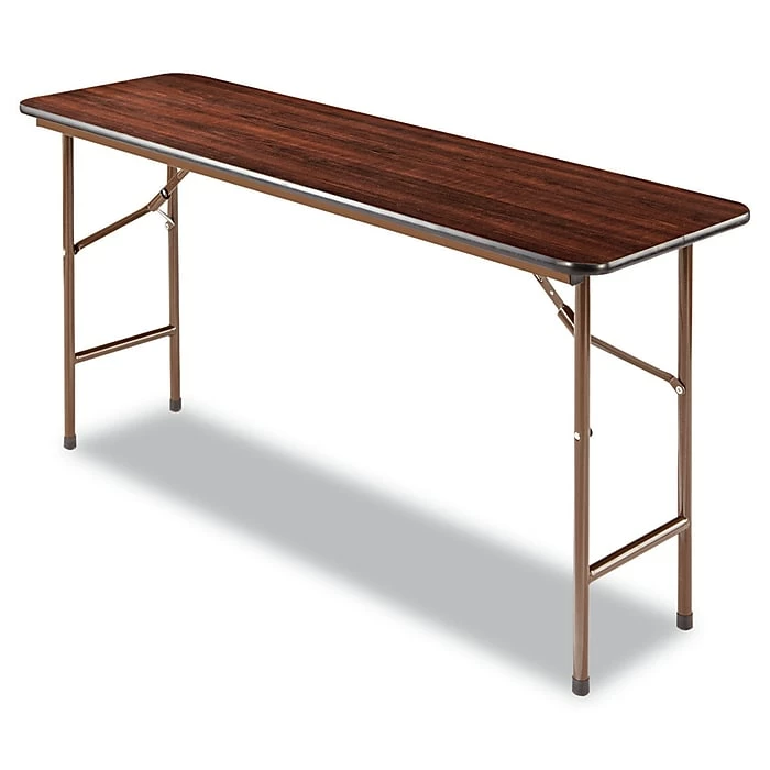 Alera Wood Folding Table, Rectangular, 59.88w X 17.75d X 29.13h, Mahogany (ALEFT726018MY) 1 Alera Wood Folding Table, Rectangular, 59.88w X 17.75d X 29.13h, Mahogany (ALEFT726018MY)