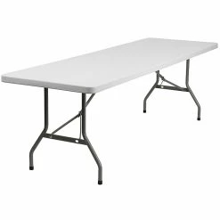 Flash Furniture Folding Table, 96" X 30", White (DAD-YCZ-244-GW-GG)