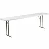 Flash Furniture Folding Table, 96" X 18", White (DAD-YCZ-244-2-GW-GG)
