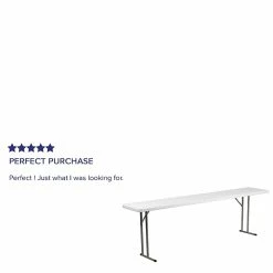 Flash Furniture Folding Table, 96" X 18", White (DAD-YCZ-244-2-GW-GG) -Outlet OFFICE TABLES Store unnamed file 918