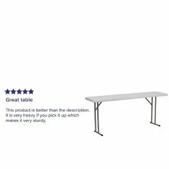 Flash Furniture Folding Table, 72" X 18", White (DAD-YCZ-180-GW-GG) -Outlet OFFICE TABLES Store unnamed file 925