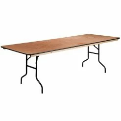 Flash Furniture Folding Table, 96" X 36", Wood Grain (XA-3696-P-GG)