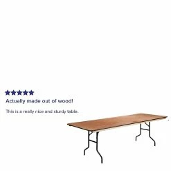 Flash Furniture Folding Table, 96" X 36", Wood Grain (XA-3696-P-GG) -Outlet OFFICE TABLES Store unnamed file 931