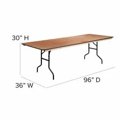 Flash Furniture Folding Table, 96" X 36", Wood Grain (XA-3696-P-GG) -Outlet OFFICE TABLES Store unnamed file 933