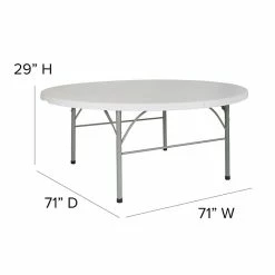 Flash Furniture Folding Table, 71"Dia., White (DAD-183RZ-GG) -Outlet OFFICE TABLES Store unnamed file 956