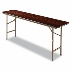 Alera Wood Folding Table, Rectangular, 71.88w X 17.75d X 29.13h, Mahogany (ALEFT727218MY)