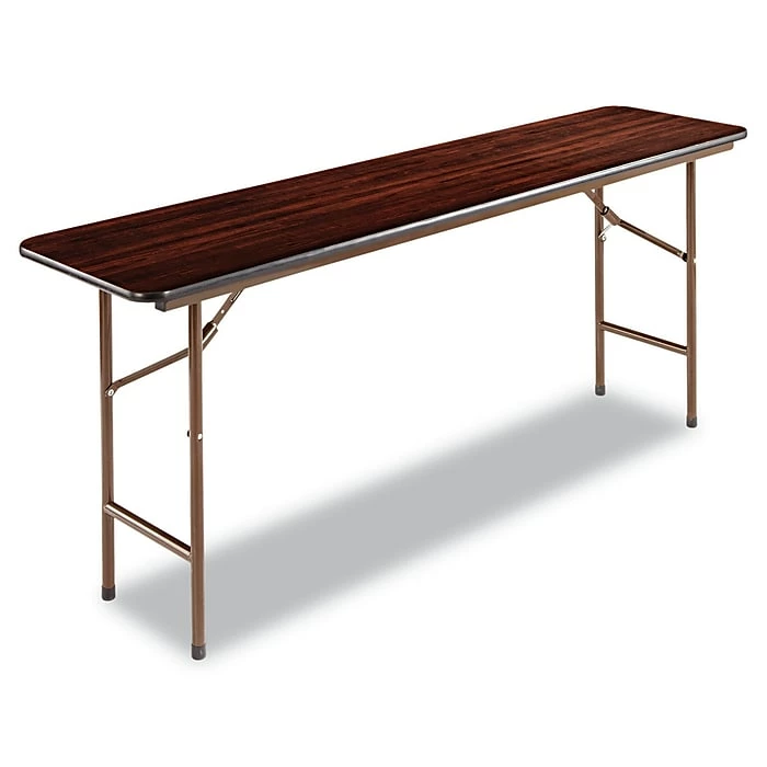 Alera Wood Folding Table, Rectangular, 71.88w X 17.75d X 29.13h, Mahogany (ALEFT727218MY) 4 Alera Wood Folding Table, Rectangular, 71.88w X 17.75d X 29.13h, Mahogany (ALEFT727218MY) - Image 4