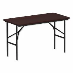 Alera Wood Folding Table, Rectangular, 48w X 23.88d X 29h, Mahogany (ALEFT724824MY)