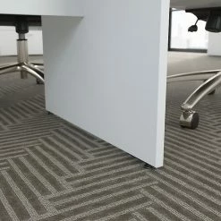 Bush Business Furniture 120W X 48D Boat Shaped Conference Table With Wood Base, Installed, White (99TB12048WHKFA) -Outlet OFFICE TABLES Store unnamed file 99