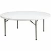 Flash Furniture Folding Table, 71"Dia., White (DAD-YCZ-180R-GW-GG)