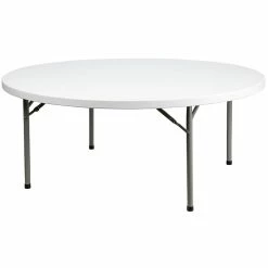 Flash Furniture Folding Table, 71"Dia., White (DAD-YCZ-180R-GW-GG)