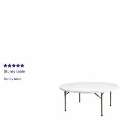Flash Furniture Folding Table, 71"Dia., White (DAD-YCZ-180R-GW-GG) -Outlet OFFICE TABLES Store unnamed file 994
